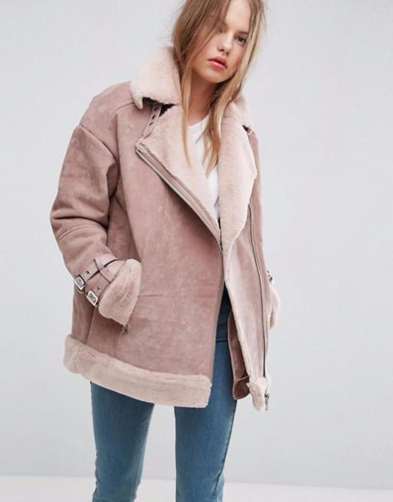 Aviator Jacket in Faux Suede